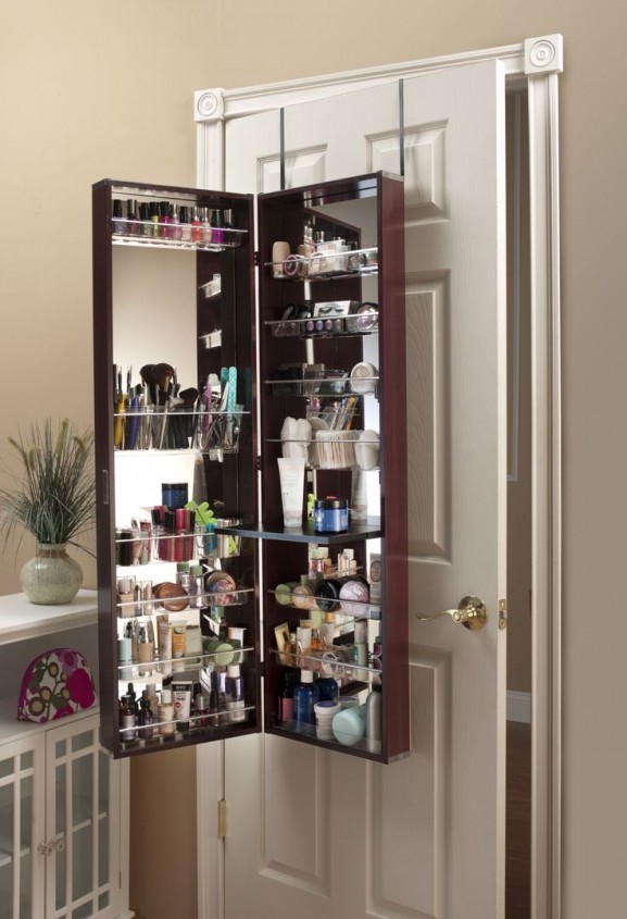 make up organizer closet deur