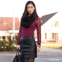 leather skirt top rok