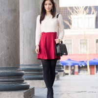 Red wine dress outfit