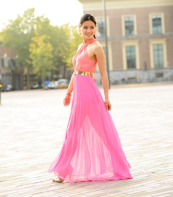 Maxi-dress-pink-sleeve-gold-sheinside-blogger-zaailand-fashion-my-huong