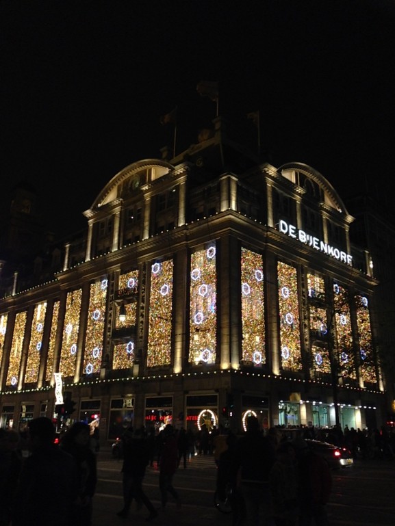 Bijenkorf kerstverlichting amsterdam