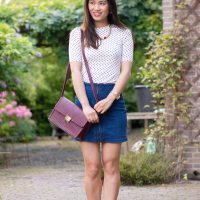 My-Huong-outfit-A-line-rok-jeans-hm-Burgundy-tas-Primark